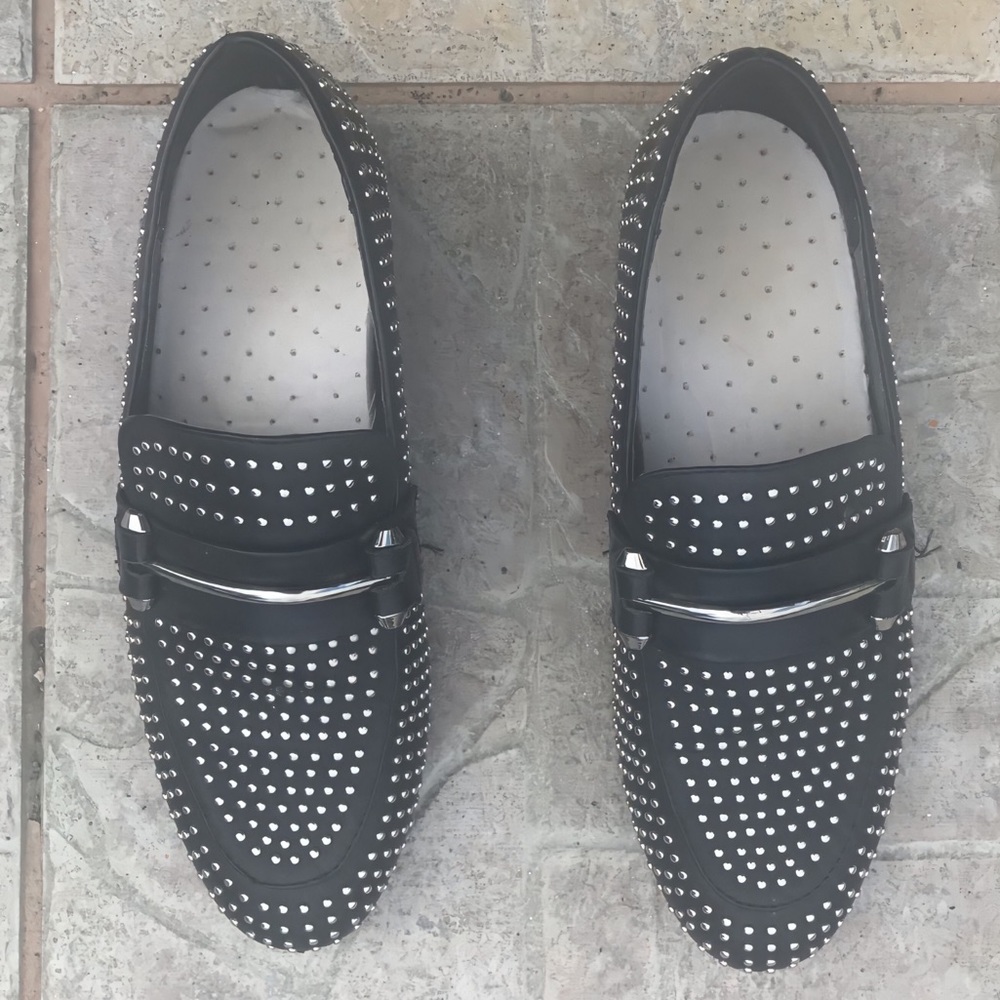 Studded Black Loafers